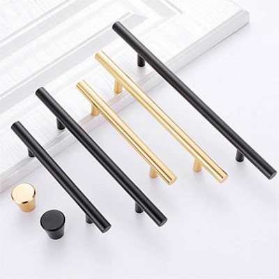 Modern Golden Black Stainless Steel Furniture Handle And Knobs Kitchen Cabinet Handles Drawer Pull Handles