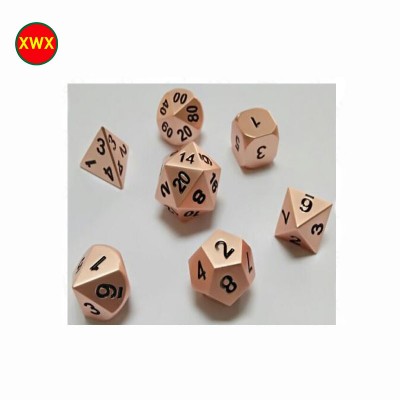 2017 New Hot Selling Engraved Custom Polyhedral Metal Dice Set