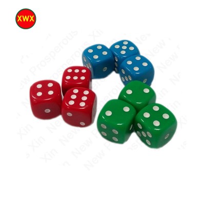 Factory engrave dots colored casino 19mm 15mm acrylic ivory dice